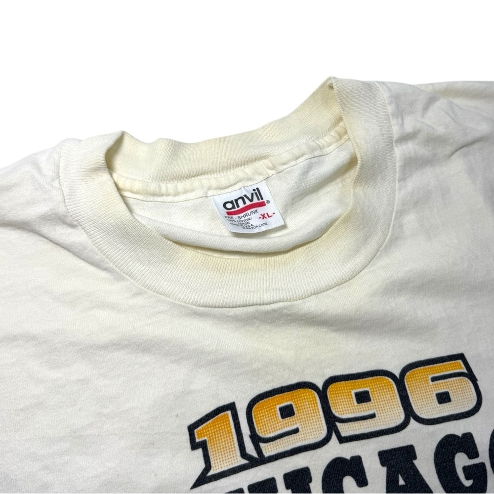 CHICAGO BULLS 1996 NBA FINALS CHAMPIONS GRAPHIC TEE T SHIRT ANVIL TAG - Picture 3 of 5